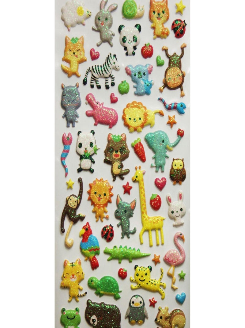 Autocollants réutilisables - Relief 3D - Animaux - - Global Gift Multicolore - Kiabi