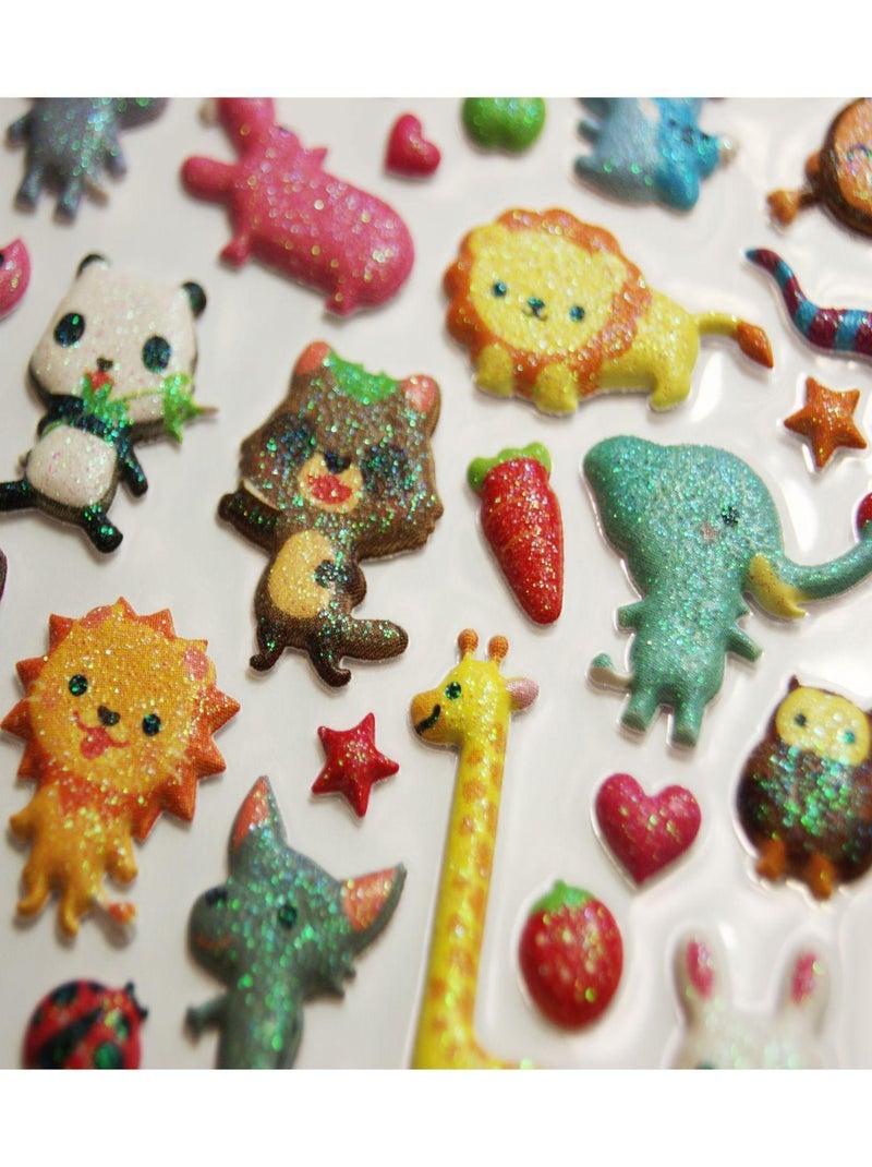 Autocollants réutilisables - Relief 3D - Animaux - - Global Gift Multicolore - Kiabi