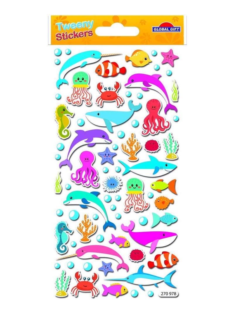 Autocollants réutilisables - Relief 3D - Animaux - Global Gift Multicolore - Kiabi