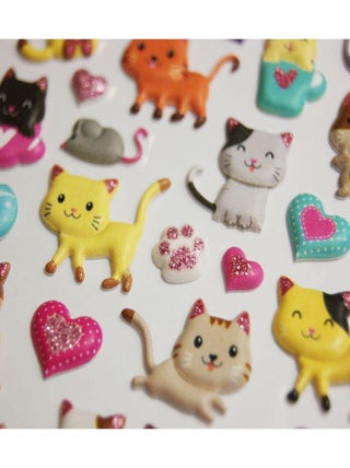 Autocollants réutilisables - Relief 3D - Chatons - Global Gift