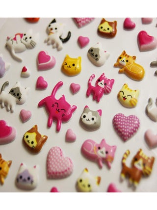 Autocollants réutilisables - Relief 3D - Chats - Global Gift