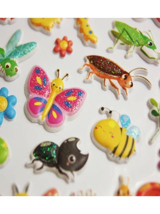 Autocollants réutilisables - Relief 3D - Insectes - Global Gift