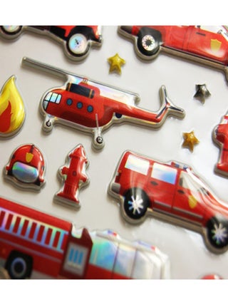 Autocollants réutilisables - Relief 3D - Pompiers - Global Gift