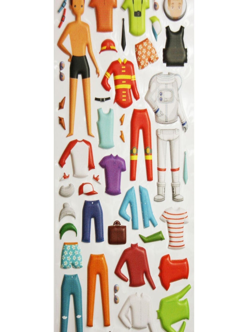Autocollants réutilisables - Relief 3D - Vêtements - Global Gift Multicolore - Kiabi