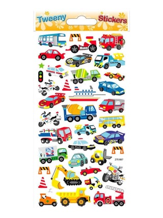 Autocollants réutilisables - Relief 3D - Voiture, - Global Gift