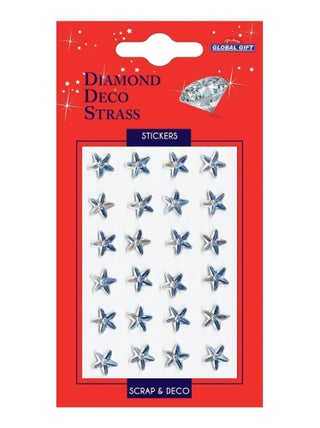 Autocollants strass diamant - Etoiles argentés - Global Gift