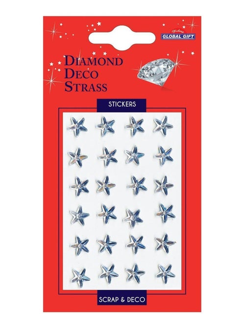 Autocollants strass diamant - Etoiles argentés - Global Gift - Kiabi