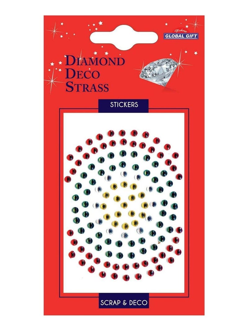 Autocollants strass diamant multicolores - Global Gift Multicolore - Kiabi