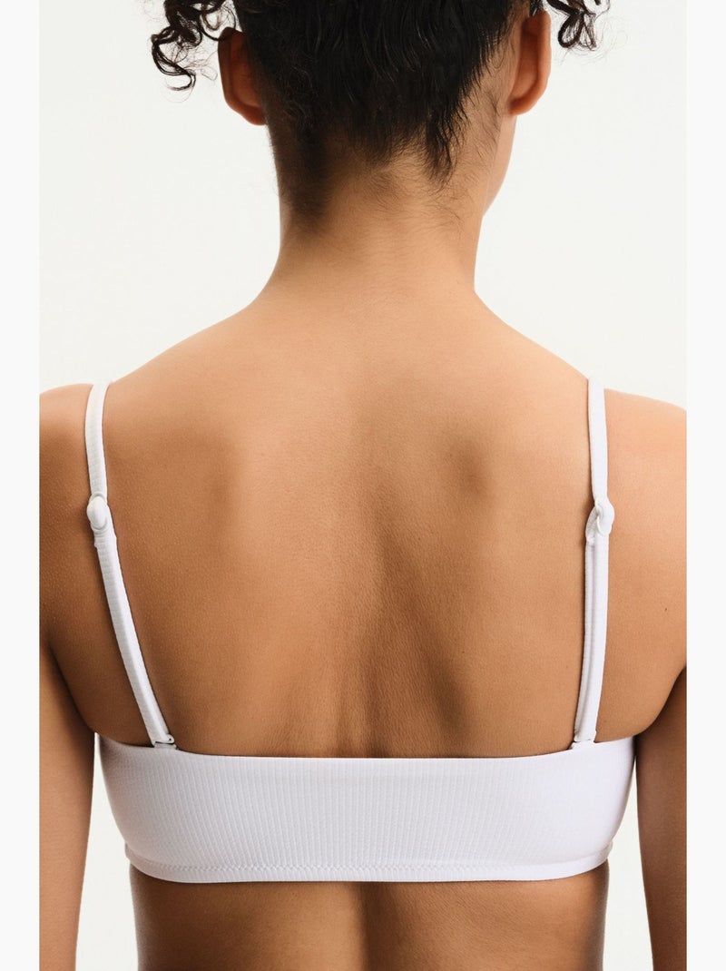 Ava haut de bikini bandeau texturé penti Blanc - Kiabi