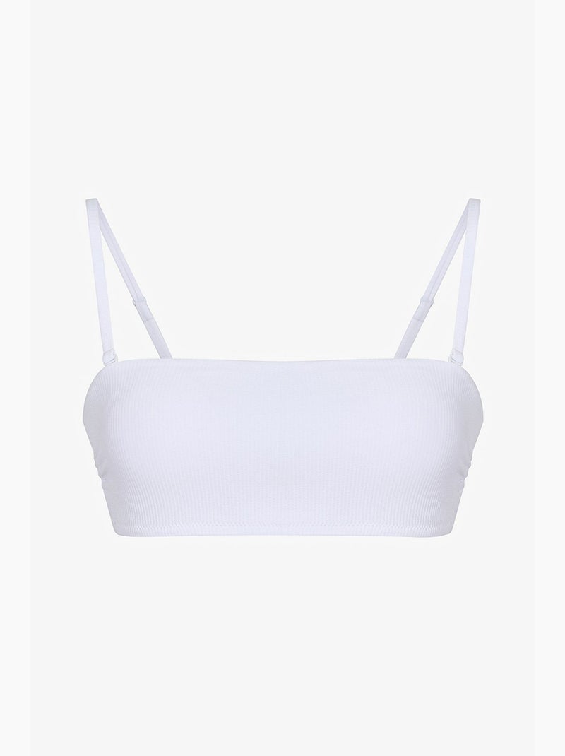 Ava haut de bikini bandeau texturé penti Blanc - Kiabi