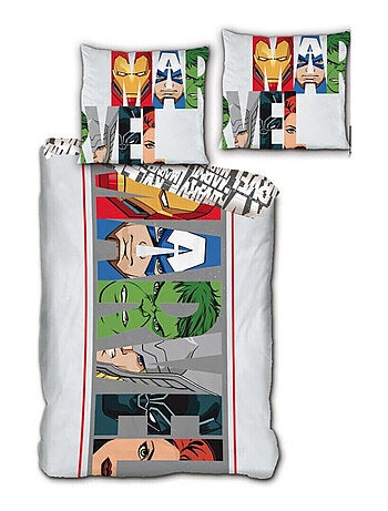 Avengers - Parure de lit Enfant Marvel - Housse de Couette Garçon