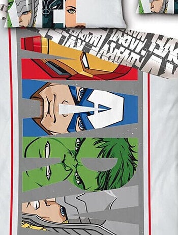 Avengers - Parure de lit Enfant Marvel - Housse de Couette Garçon