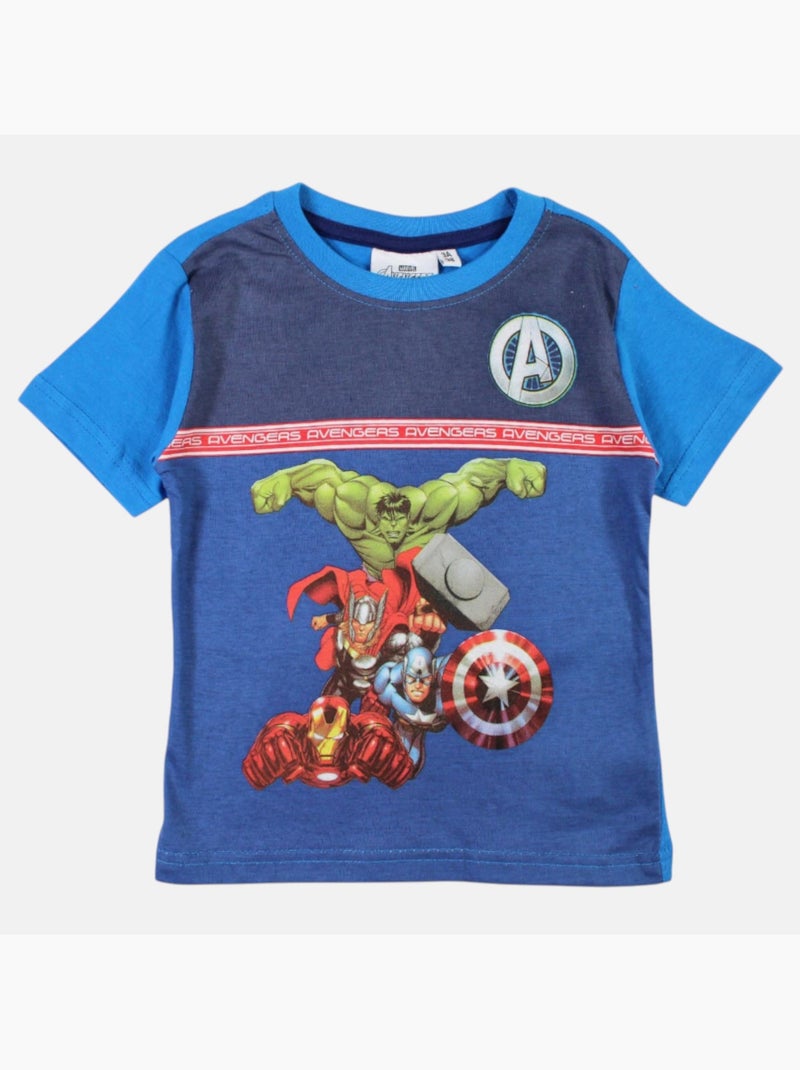 Avengers - T-shirt manches courtes garçon avec imprimé Bleu - Kiabi