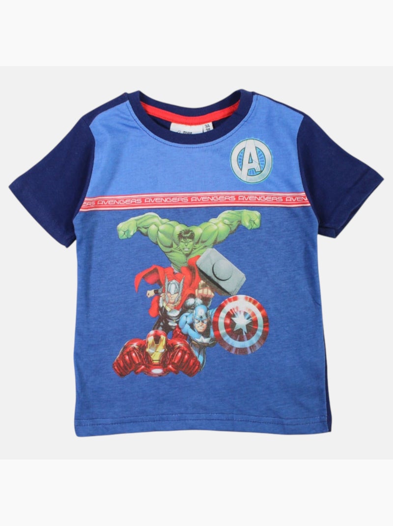 Avengers - T-shirt manches courtes garçon avec imprimé Bleu marine - Kiabi