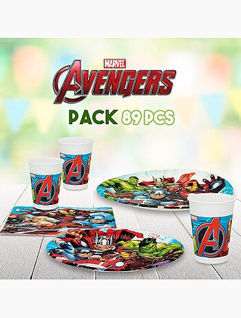 Avengers vaisselle jetable pour enfants 89 pièces