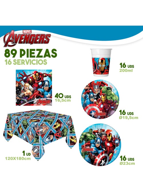 Avengers vaisselle jetable pour enfants 89 pièces - Kiabi Avengers vaisselle jetable pour enfants 89 pièces - Kiabi