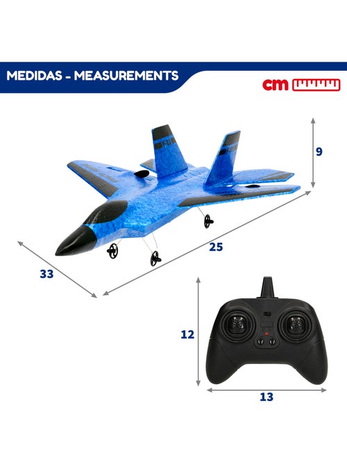 Avion télédirigé de combat tournant à 360º avec stabilisateur 25 cm speed & go - Kiabi