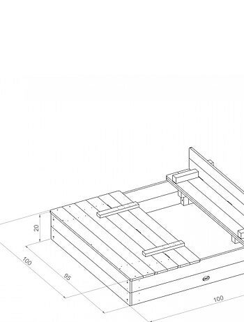 AXI ELLA Bac a sable avec bancs Arc en ciel 100x95x20cm