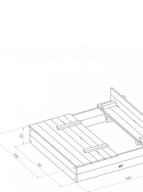 AXI ELLA Bac a sable avec bancs Arc en ciel 100x95x20cm - Kiabi