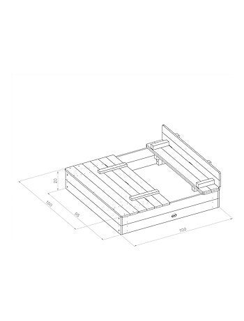 AXI ELLA Bac a sable en bois avec bancs
