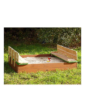 AXI ELLA XL Bac a sable avec bancs Marron Vert 120x120x22cm