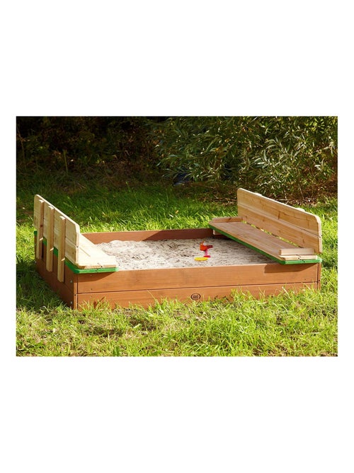 AXI ELLA XL Bac a sable avec bancs Marron Vert 120x120x22cm - Kiabi