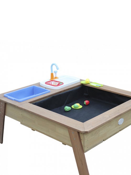 AXI Linda Table sable et eau avec Cuisine et evier Marron Parasol Bleu Blanc - Kiabi