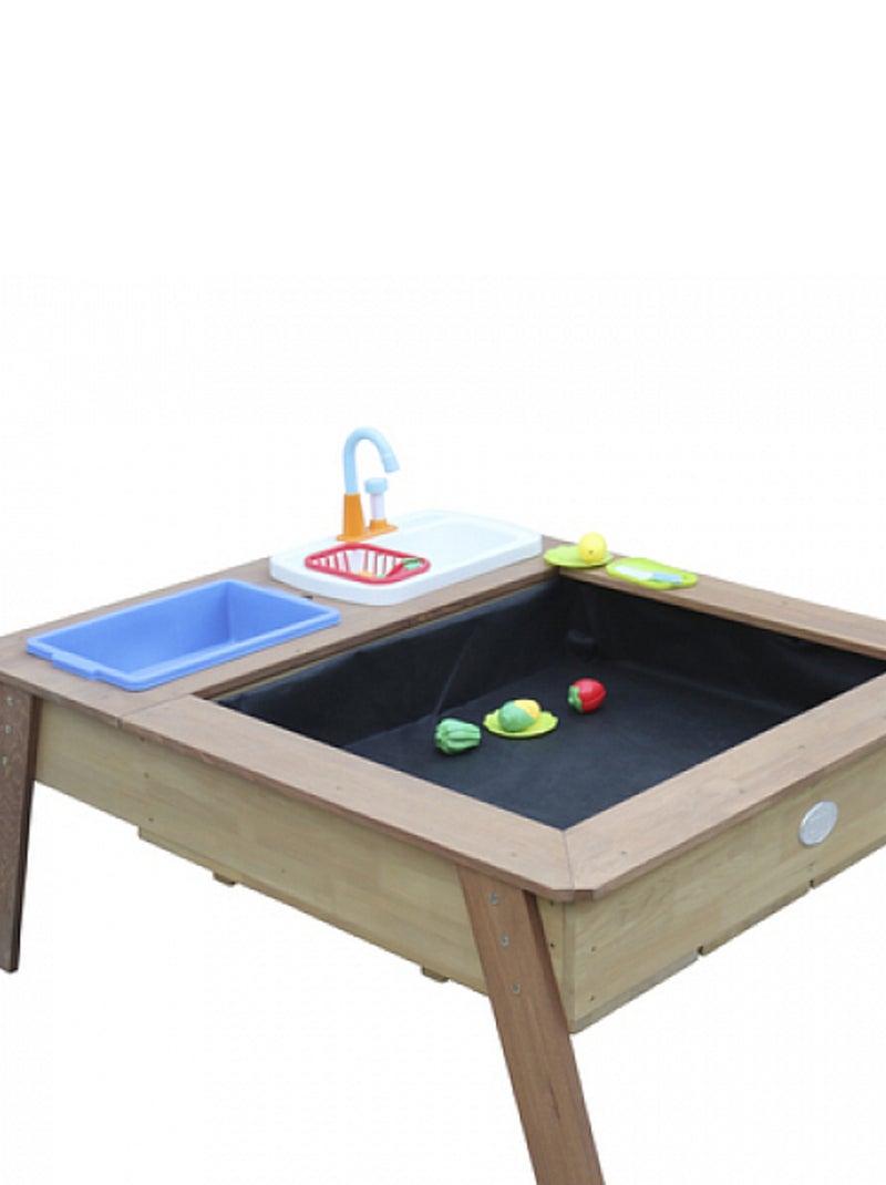 AXI Linda Table sable et eau avec Cuisine et evier Marron Parasol Bleu Blanc Blanc - Kiabi