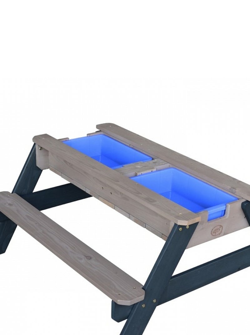 AXI Table sable et eau NICK Anthracite avec parasol Bleu Gris 90x80x56cm Bleu - Kiabi