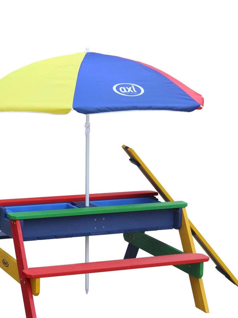 AXI Table sable et eau NICK Arc en ciel avec parasol Arc en ciel 90x80x56cm Bleu - Kiabi