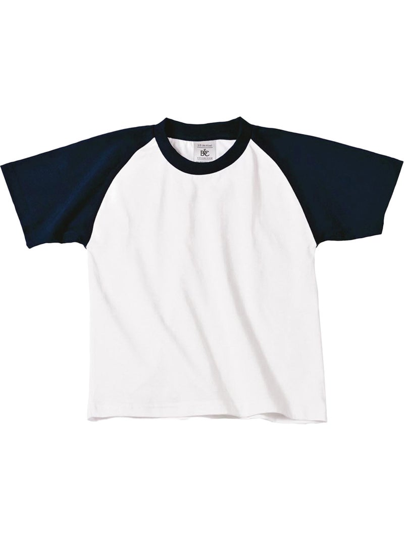 B and c - t-shirt baseball - b&c Blanc Bleu - Kiabi