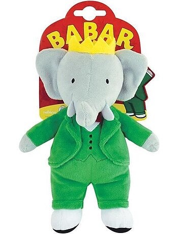 Babar peluche éléphant +/- 20 cm - jemini - représentation parfaite du roi des éléphants.