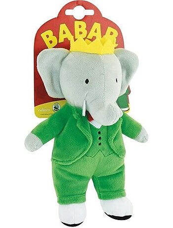 Babar peluche éléphant +/- 20 cm - jemini - représentation parfaite du roi des éléphants.