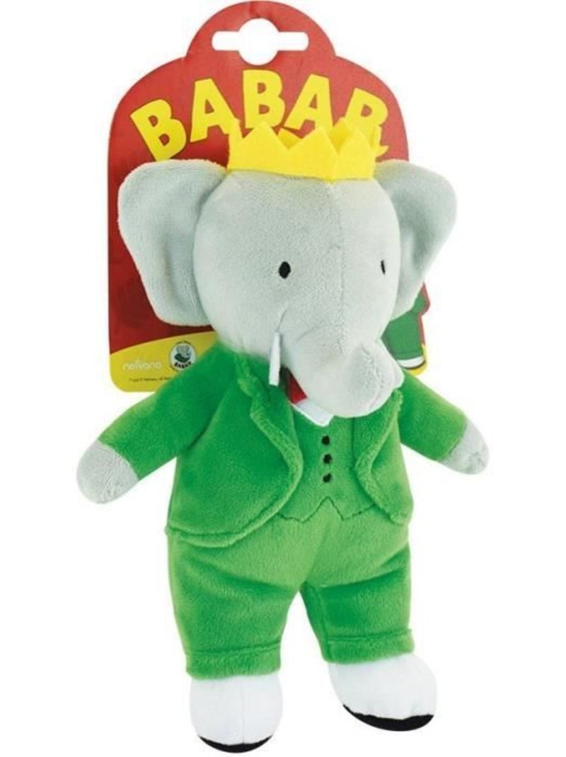 Babar peluche éléphant +/- 20 cm - jemini - représentation parfaite du roi des éléphants. Vert - Kiabi