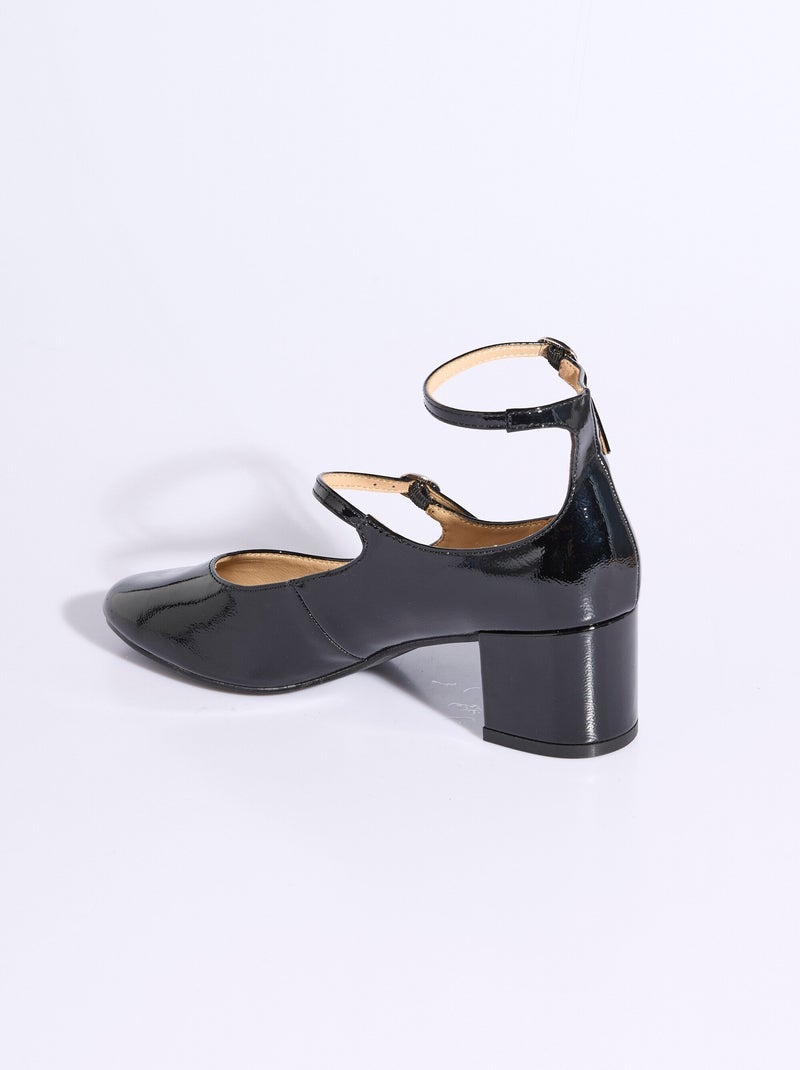 Babies à talon bout rond, brides fines - AFIBEL Noir - Kiabi