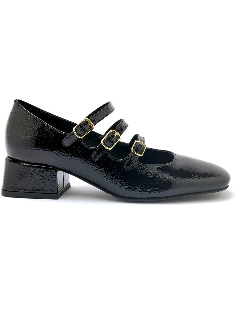 Babies cuir verni 3 brides - PEDICONFORT Noir - Kiabi