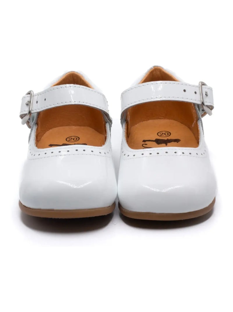 Babies en Cuir vernis à Boucle - Boni Catia Blanc - Kiabi