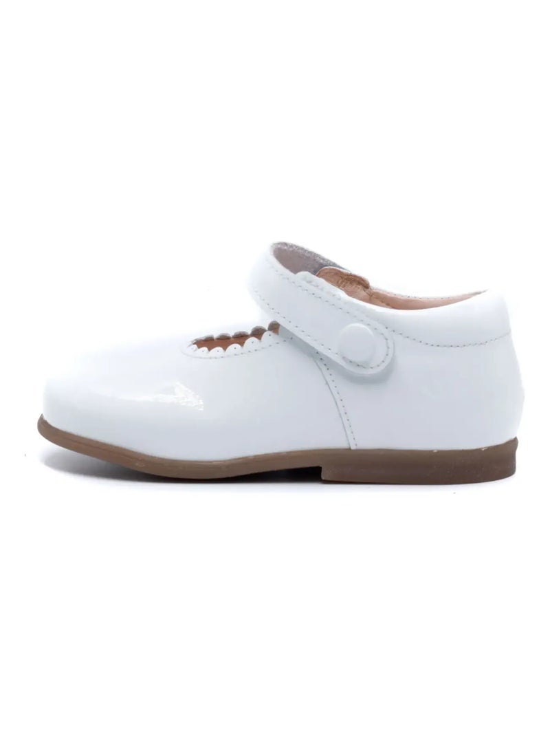 Babies en Cuir Vernis à Scratch - Boni Princesse Blanc - Kiabi