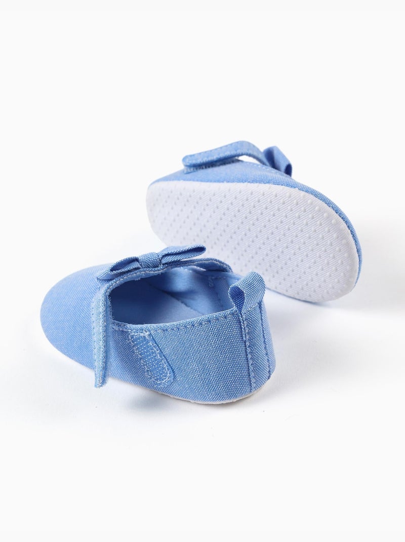 Babies en toile avec nœud décoratif Bleu - Kiabi