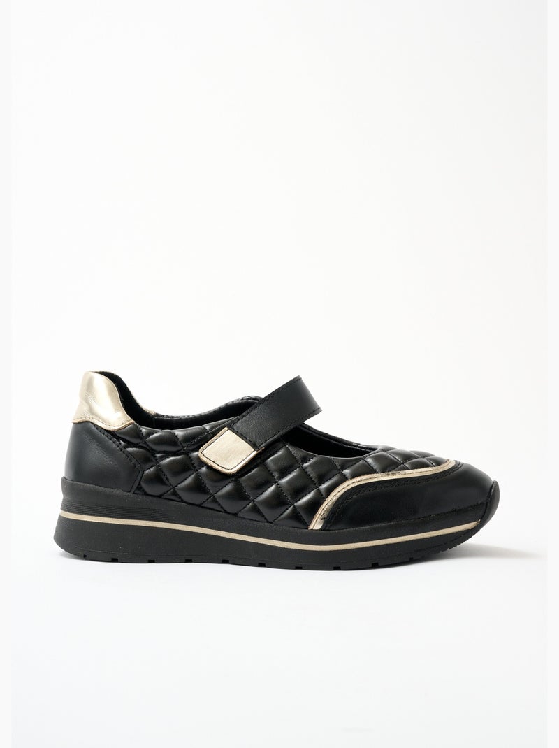 Babies scratchées largeur confort cuir Noir - Kiabi
