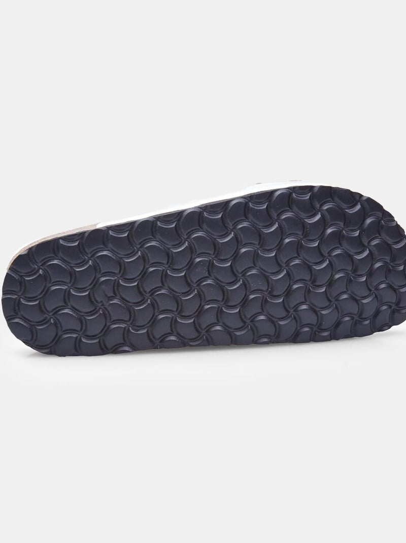 Babouche  en cuir Bata Argent - Kiabi