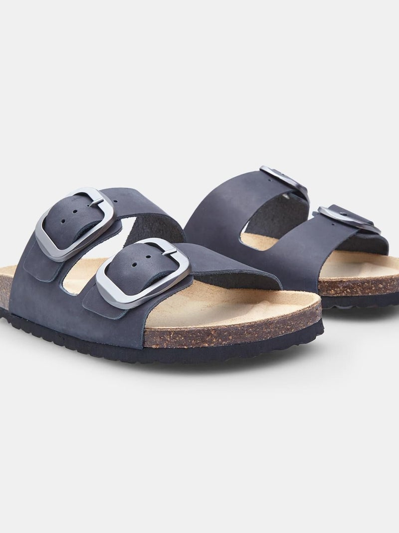 Babouche  en cuir Bata Noir - Kiabi