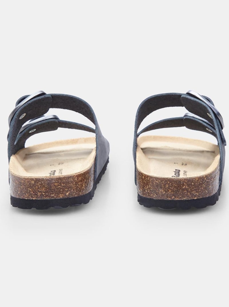 Babouche  en cuir Bata Noir - Kiabi