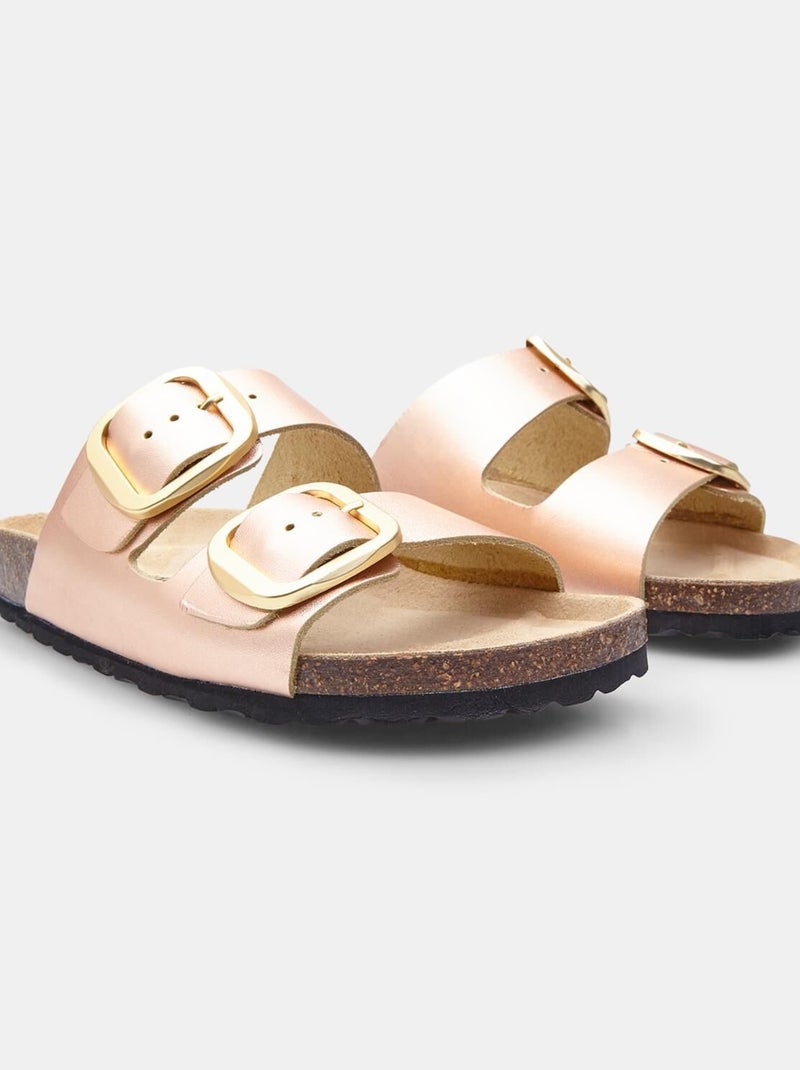 Babouche  en cuir Bata Rose - Kiabi