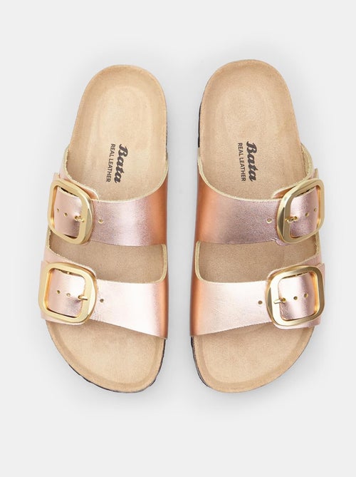 Babouche  en cuir Bata - Kiabi