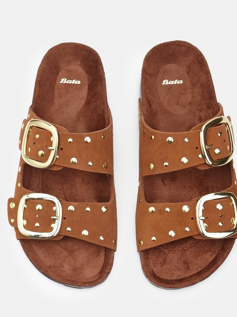 Babouches  BATA Marron - Kiabi