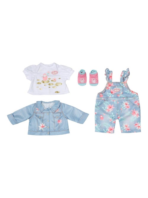 Baby annabell active deluxe jeans 43cm avec veste, chemise, pantalon et chaussettes. - Kiabi