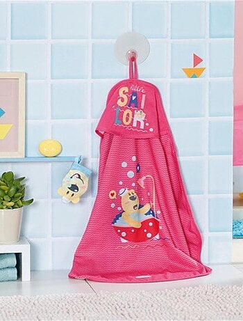 BABY born Bath Serviette de bain à capuche et gant de toilettes