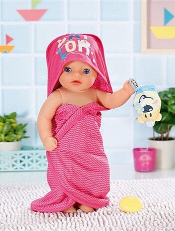 BABY born Bath Serviette de bain à capuche et gant de toilettes