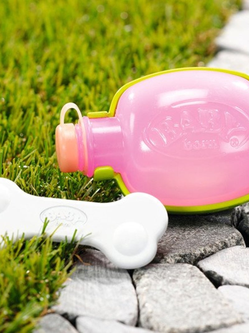 BABY born My Lucky Dog avec 5 fonctions différentes, pour enfants à partir de 3 ans, fonctionne avec des piles, inclus un collier, une laisse, une bouteille et un os, 835197 Zapf